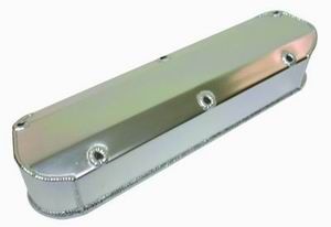 1962-85 SB Ford Fabricated Chromed Aluminum Valve Covers - Tall w/ No Holes Photo Main