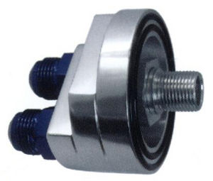 Billet Aluminum Oil Filter Relocation Adaptor W/ Temp & Pressure Sensor Ports Photo Main