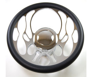 Billet Aluminum Steering Wheel Half Wrap Chrome With Adapter Kit 14" X 2" Dish Photo Main