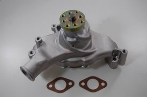 Aluminum Long Water Pump - BB Chevy, Satin Photo Main