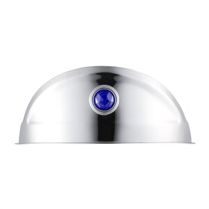 Universal Stainless Steel Headlight Visor w/ Blue Dot - 7"  Photo Main