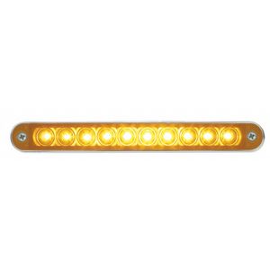 10 AMBER LED 6-1/2" LIGHT BAR, WITH CHROME PLASTIC BEZEL - AMBER LENS Photo Main