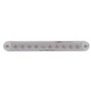 10 AMBER LED 6-1/2" LIGHT BAR, WITH CHROME PLASTIC BEZEL - CLEAR LENS Photo Main
