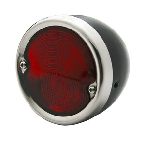 1955-59 Chevrolet Truck Tail Light Assembly w/ Black Housing Red Lens - Stepside Photo Main