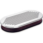 Dual Quad Oval Air Cleaner Ball Milled Polished
