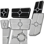 Universal Billet Pedal Kit Grooved Polished