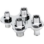 Billet A/C & Heater Bulkhead 4-Port Push-On Polished 