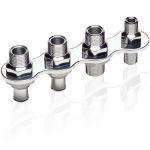 Billet A/C & Heater Bulkhead Inline Push-On 4-Port Polished