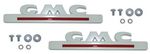 1947-54 GMC Truck Hood Side Emblems, White w/ Red Painted Details