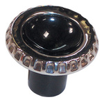 1960-63 Chevrolet Truck Radio Knob, Black & Polished Stainless Steel