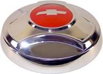 1964-66 Chevrolet Truck Hub caps, Chrome Plated, Orange Painted Details (1/2 ton). Set of 4