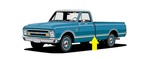 1967-68 Chevrolet Truck Lower Back Cab Molding, L/H