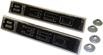 1969-72 Chevrolet Truck "8 350" Fender Side Emblems, (w/ fasteners)