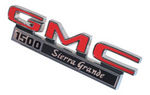 1971-72 GMC Truck "GMC 1500 Sierra Grande" Fender Side Emblems, (w/ fasteners)
