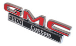 1971-72 GMC Truck "GMC 2500 Custom"  Fender Side Emblems, (w/ fasteners)