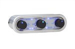 DCC Digital Climate Control - Vintage Air Gen IV 3-Knob, Horizontal, Chrome, Silver Alloy, Blue Display