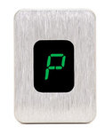 Rectangle digital gear shift indicator, 1 3/8" x 1", satin, green