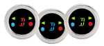 Round digital gear shift indicator with indicators, 1 1/2" diameter, chrome, green