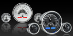 Triple Round Universal VHX System, Silver Alloy Style Face, Blue Display