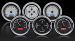 Triple Round Universal VHX System, Silver Alloy Style Face, White Display