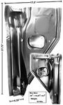 1955-59 Chevrolet Truck Kick Panel, L/H, Steel