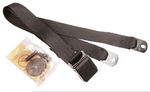  Seat Belt With Black Wrinkle Finish Lift Latch, Black, 74 inch