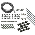 Universal Brake Line Kit, AN Fittings 37 Deg. Single Flare (w/ Through Frame Fittings) - Stainless