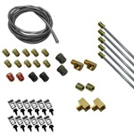 Universal Brake Line Kit, 45 Deg. Double Flare (For Use w/ Through Frame Fittings) - Tin Coated Steel