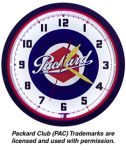 Packard Neon Clock with White Neon
