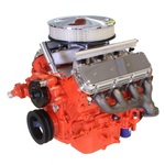 14" Classic Crate Engine, LS3 495 HP, Painted Orange w Chrome BB Chevy Valve Covers
