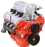 63 Fuelie Crate Engine, LS3 495 HP, Painted Orange w Cast Finish SB Chevy Valve Covers