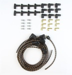 Plug Wire Kit 90D Plug, HEI/Points Ends, Cut to Fir Black w Orange Tracers