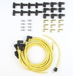 Plug Wire Kit 90D Plug, HEI/Points Ends, Cut to Fit Yellow Black Tracers