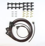 Plug Wire Kit 90D Plug, HEI/Points Ends, Cut to Fit Black w Red Tracers