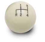 Shift Knob Solid Resin 2" Round Ivory 4 Speed (Reverse Down Left)