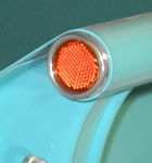 1967-87 Chevy Bedside Hole Cap - Polished Aluminum w/ Amber Reflector, Stepside