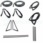 1971-72 Chevy/GMC Truck Complete Weatherstrip Kit w/ Chrome Trim, Chrome Beltlines - Large Back Glass