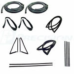 1967-72 Chevy/GMC Truck Complete Weatherstrip Kit w/o Chrome Trim, Chrome Beltlines - Large Back Glass