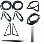 1967 Chevy/GMC Truck Complete Weatherstrip Kit w/ Chrome Trim, Chrome Beltlines - Small Back Glass