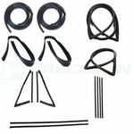 1967 Chevy/GMC Truck Complete Weatherstrip Kit w/o Chrome Trim, Chrome Beltlines - Small Back Glass