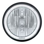 7" Crystal Headlight w/ White LED Halo Ring 