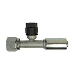 Beadlock O-Ring Fitting with 134a Service Port NO 8 Reduced Barrier Hose Fitting - Straight with Port