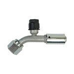 Beadlock O-Ring Fitting with 134a Service Port NO 8 Reduced Barrier Hose Fitting - 45 degree with Port