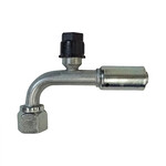 Beadlock O-Ring Fitting with 134a Service Port NO 8 Reduced Barrier Hose Fitting - 90 degree with Port