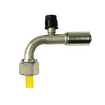 Beadlock O-Ring Fitting with 134a Service Port NO 10 Reduced Barrier Hose Fitting - 90 degree with Port