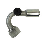 Beadlock O-Ring Fitting with 134a Service Port NO 10 Reduced Barrier Hose Fitting - 135 degree with Left-Hand Port