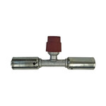 Beadlock O-Ring Fitting with 134a Service Port NO 6 Reduced Barrier Hose Fitting - In-Line with Service Port