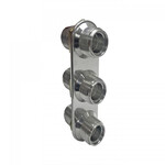 Streamline Polished Aluminum 3-Way In-Line Bulkhead Plate for AC and Heater 10-10 Male O-Ring