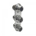 Streamline Polished Aluminum 3-Way In-Line Bulkhead Plate for AC and Heater 8-10 Male O-Ring