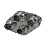 Streamline Polished Aluminum 4-Way Diamond Bulkhead Plate for AC and Heater 8-10 Male O-Ring